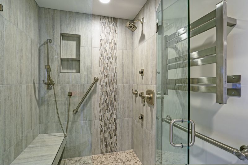Contemporary Shower with Bench